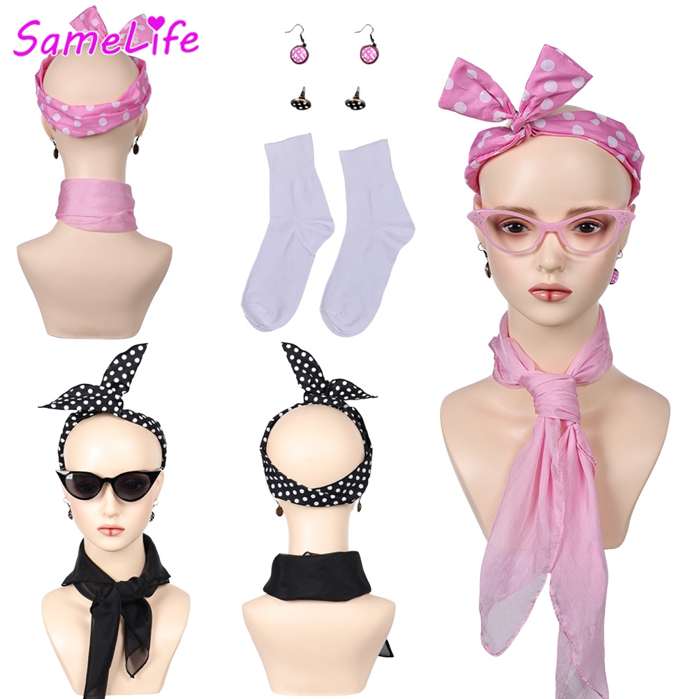 Women'S Accessories In The 1950S - Film Grease 1950S Pink Ladies Ikat