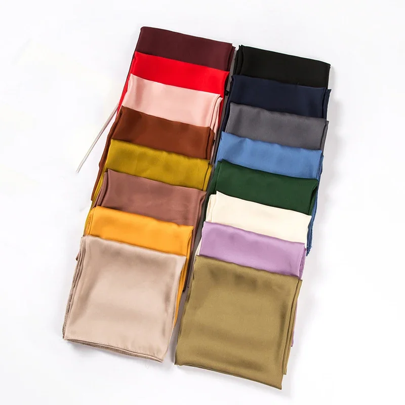Syal Satin Wanita 70cm Warna S - Silk Scarf Square ulasan dan harga
