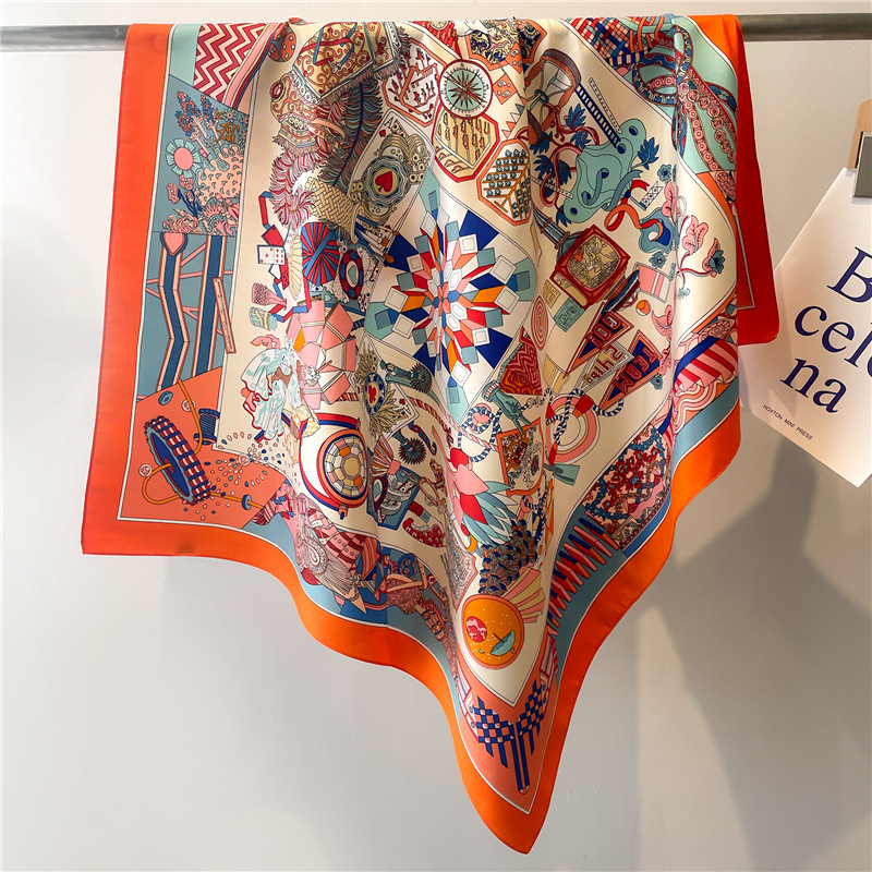 Syal Sutra Twill Kotak-kotak B - Silk Scarf Square ulasan dan harga