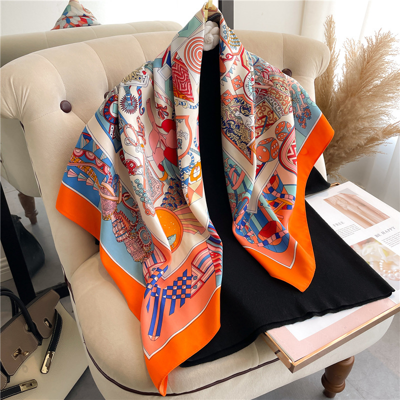 Syal Sutra Twill Kotak-kotak B - Silk Scarf Square ulasan dan harga