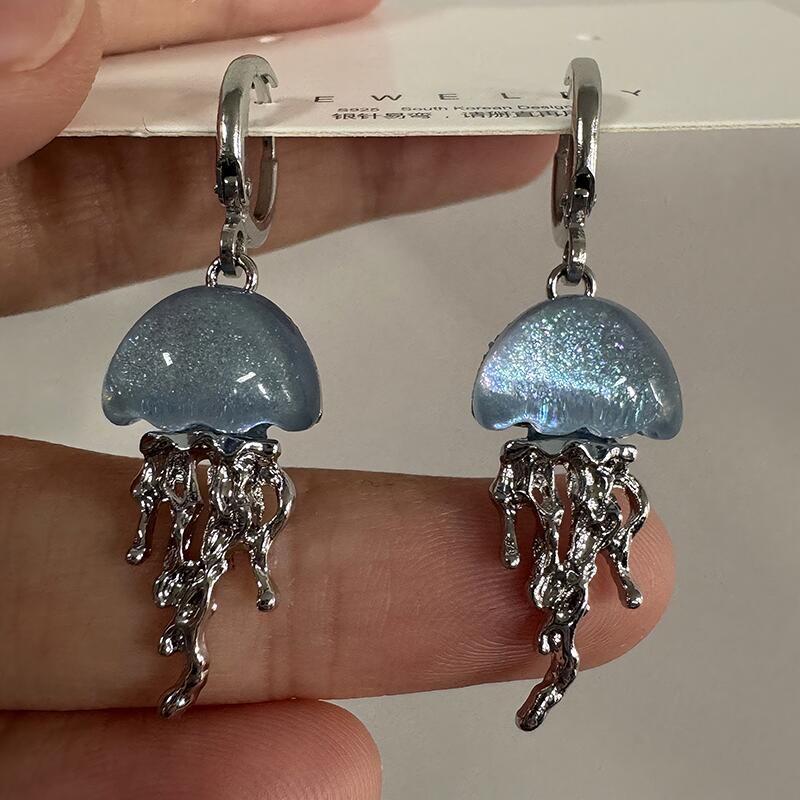 Anting Liontin Ubur-ubur Biru  - Women'S Emo Accessories ulasan dan harga