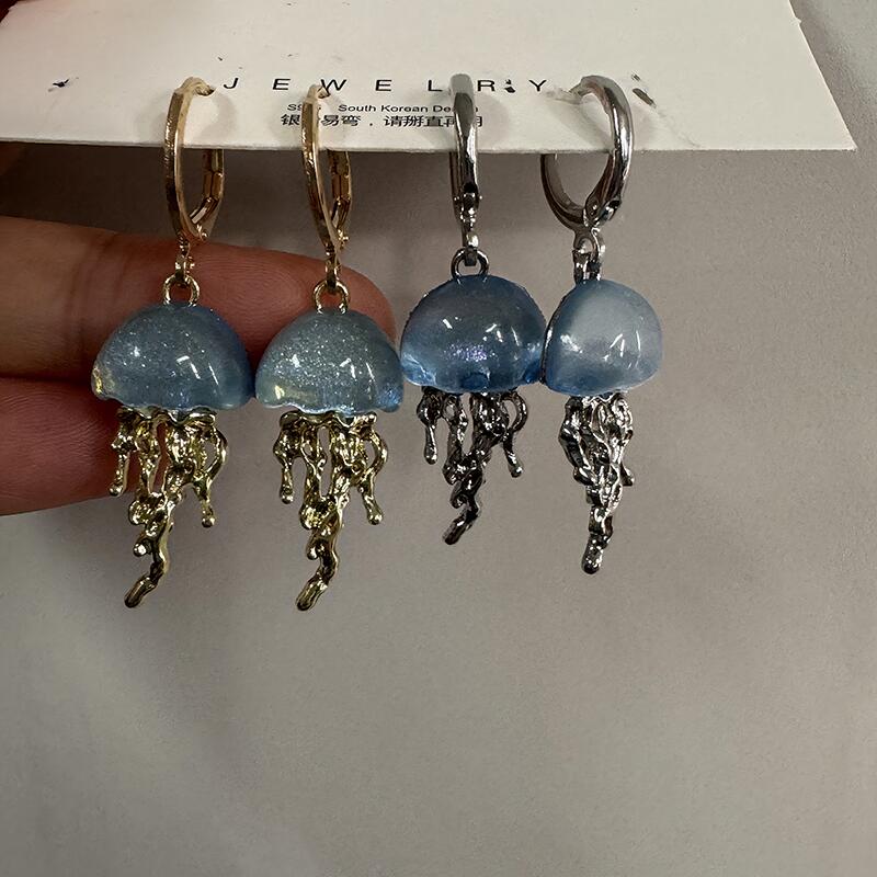 Anting Liontin Ubur-ubur Biru  - Women'S Emo Accessories ulasan dan harga