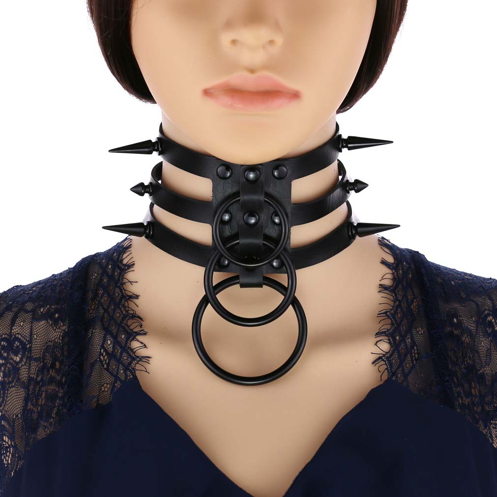 Kalung Choker Perbudakan Kulit - Women'S Emo Accessories ulasan dan harga