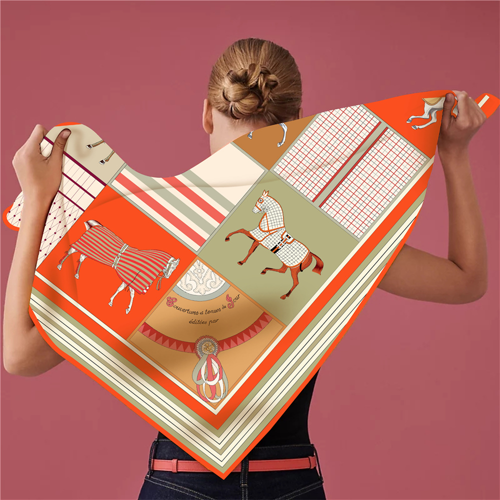 Syal Sutra Cetak dengan Desain - Silk Scarf Square ulasan dan harga