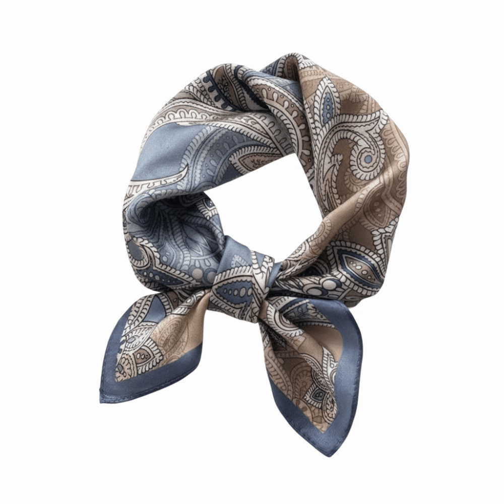 Bahan Sutra Syal Persegi Motif - Silk Scarf Square ulasan dan harga