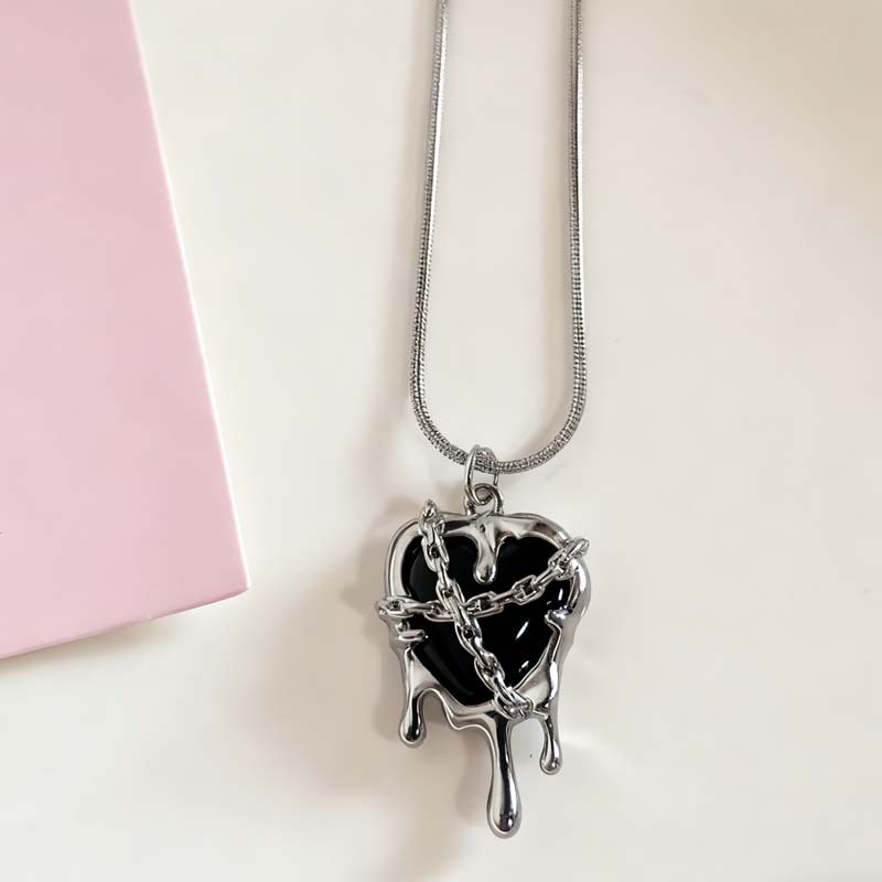 Kalung dan Anting Liontin Hati - Women'S Emo Accessories ulasan dan harga