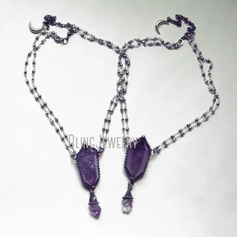 10pcs Kalung Kristal Amethyst  - Women'S Emo Accessories ulasan dan harga