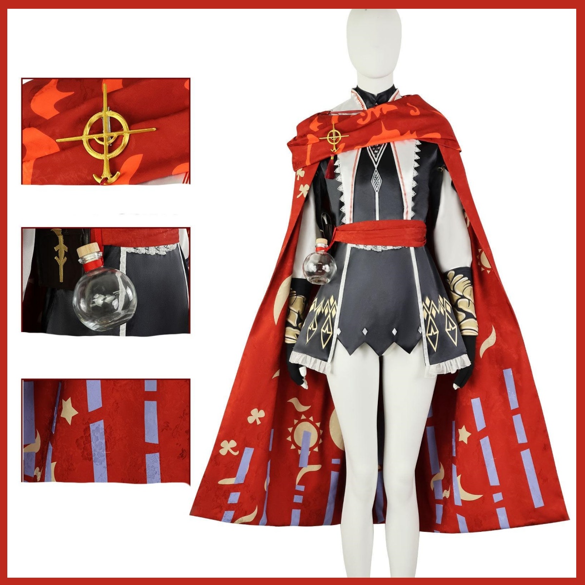 Kostum Cosplay Game Arknights  - Women'S Red Accessories ulasan dan harga