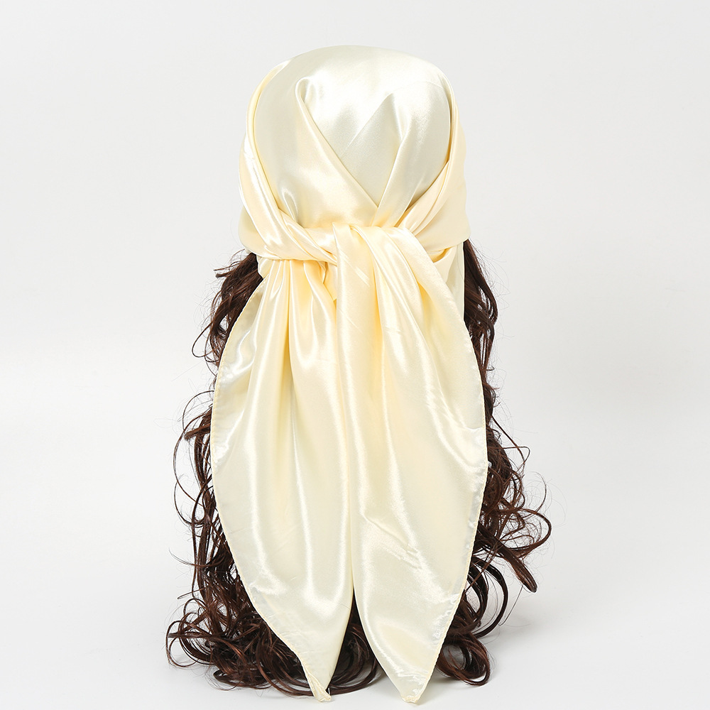 Syal Jilbab Warna Solid 90Cm u - Silk Scarf Square ulasan dan harga
