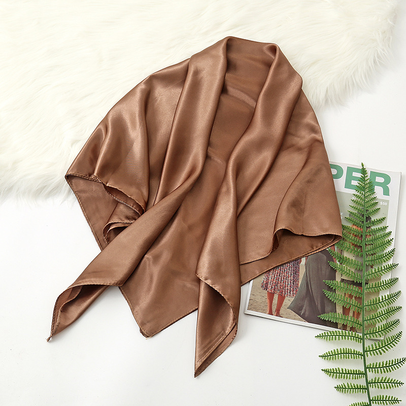 Syal Jilbab Warna Solid 90Cm u - Silk Scarf Square ulasan dan harga